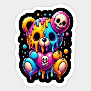 Melting scary teddy bear Sticker